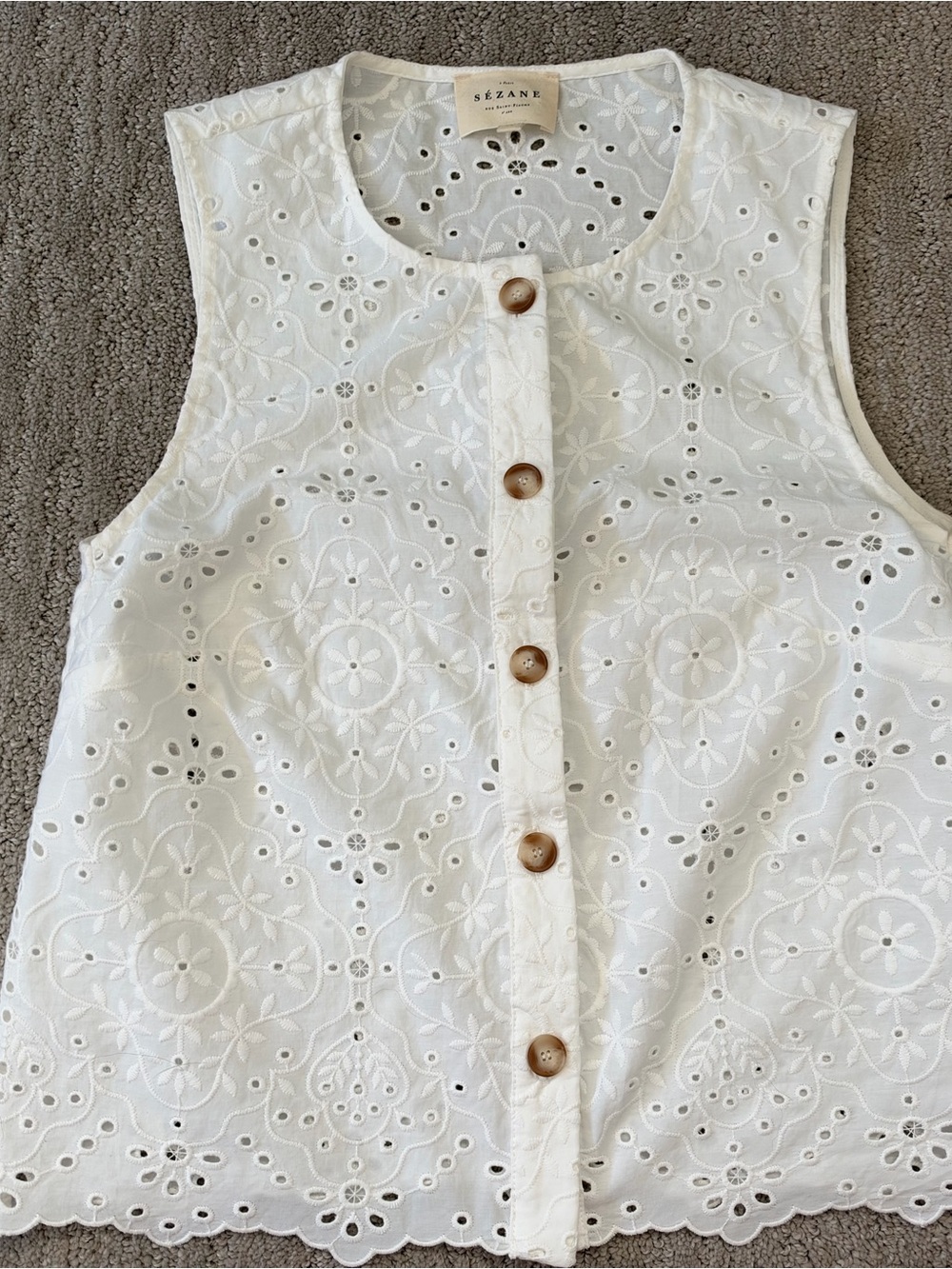Sezane White Roni Blouse - Picture 2 of 5